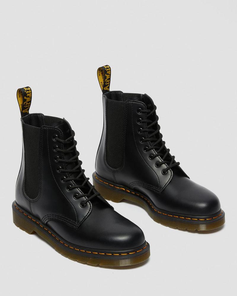 Dr Martens 1460 Harper Smooth Læder Snørestøvler Dame Sort | DK 166EBC